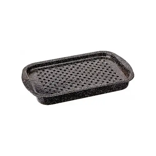 Broiler Pan With Rack, Black Porcelain Enamel, 3-Pc.