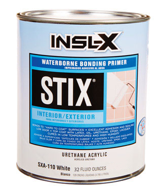 Insl-X SXA110099-04 Bonding Primer Stix White Flat Water-Based Acrylic Urethane 1 qt White