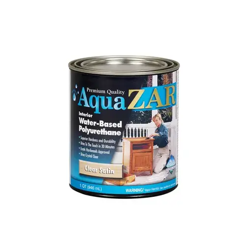 Aqua ZAR Interior Water-Based Polyurethane 1 Qt - Satin Crystal Clear Aqua ZAR Interior Water-Based Polyurethane 1 Qt - Satin Crystal Clear