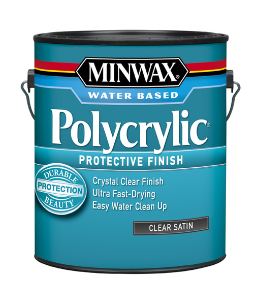 Minwax 13333000 Polycrylic Protective Finish Paint, Liquid, Crystal Clear, 1 gal, Can