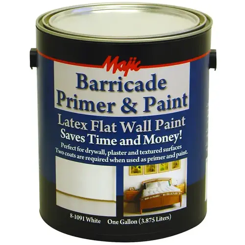 8-1091 Series Barricade Primer and Paint, Flat, White, 1 gal, Can 8-1091 Series Barricade Primer and Paint, Flat, White, 1 gal, Can