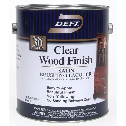 Brushing Lacquer Satin Clear Oil-Based 1 gal Clear - pack of 4