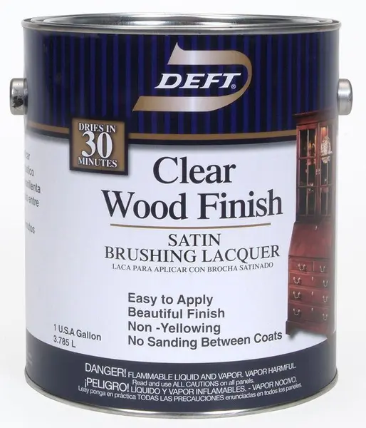 Deft Brushing Lacquer Satin Clear Oil-Based 1 gal Clear - pack of 4 DFT017/01-XCP4