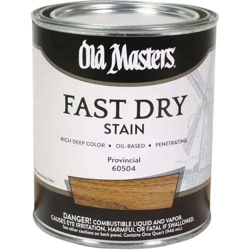 Fast Dry Wood Stain Semi-Transparent Provincial Oil-Based Alkyd 1 qt Provincial Fast Dry Wood Stain Semi-Transparent Provincial Oil-Based Alkyd 1 qt Provincial