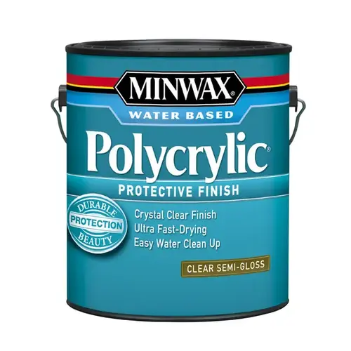 Polycrylic Protective Finish Paint, Semi-Gloss, Liquid, Crystal Clear, 1 gal, Can Polycrylic Protective Finish Paint, Semi-Gloss, Liquid, Crystal Clear, 1 gal, Can