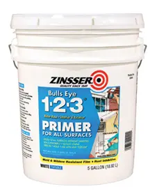 Zinsser Bulls Eye 1-2-3 Water-Base Primer - White - 5 Gallon 2000