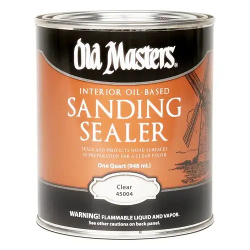Sanding Sealer, Clear, Liquid, 1 qt, Canister