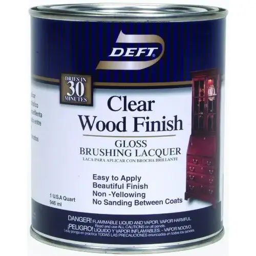 Deft Interior Clear Wood Finish Gloss Brushing Lacquer - Quart