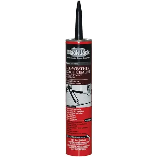 All-Weather Roof Cement WET-R-DRI Gloss Black Patching Cement 10 oz Black