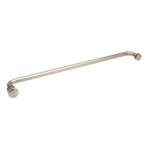 Polished Nickel 24" Towel Bar With Traditional Knob