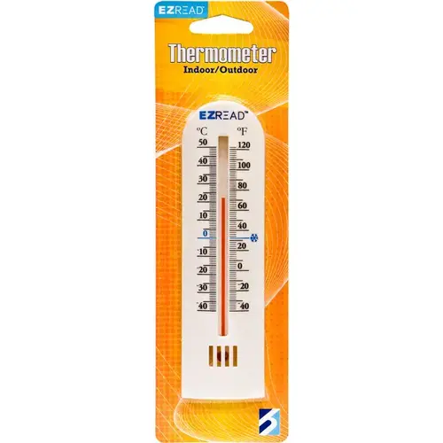 Thermometer Indoor/Outdoor Vertical 6.5" White Thermometer Indoor/Outdoor Vertical 6.5" White