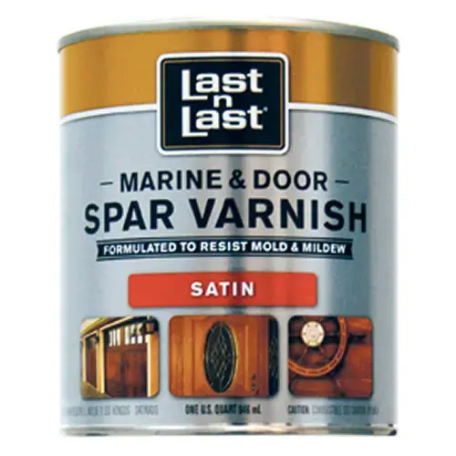Marine and Door Spar Varnish, Satin, Amber, Liquid, 1 qt, Can
