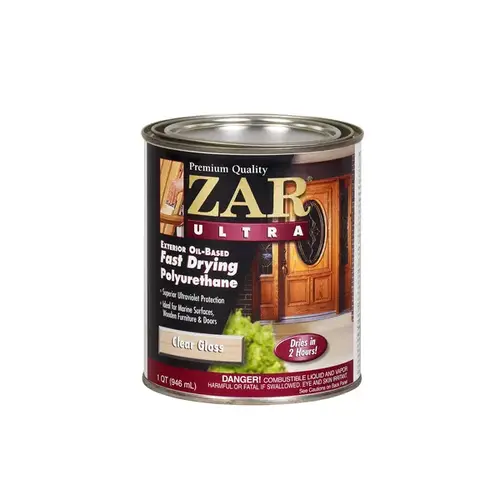 Exterior Polyurethane, Gloss, Liquid, Amber, 1 qt, Can