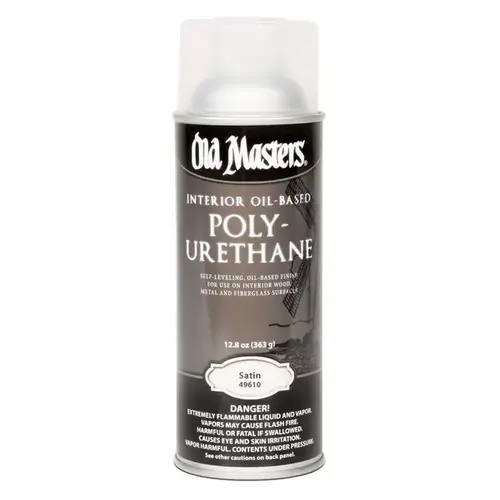 Polyurethane, Satin, Liquid, Clear, 13 oz, Aerosol Can