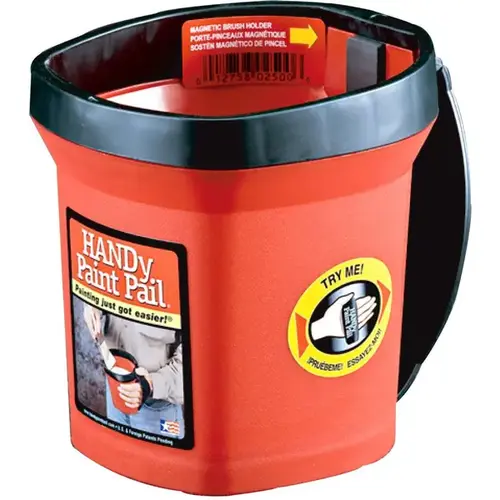 BER- Paint Pail, 1 qt Capacity, Plastic Red