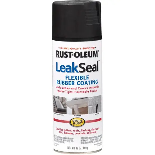 LeakSeal Flexible Sealer Black, Black, 12 oz, Aerosol Can LeakSeal Flexible Sealer Black, Black, 12 oz, Aerosol Can