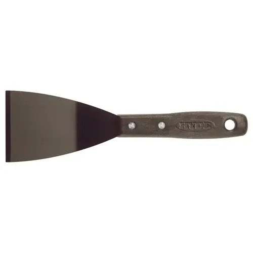 Bent Chisel Scraper, 3 in W Blade, Stiff Blade, HCS Blade, Polypropylene Handle, Contour-Grip Handle