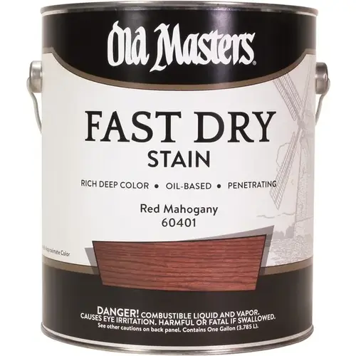 Fast Dry Stain, Red Mahogany, Liquid, 1 gal Fast Dry Stain, Red Mahogany, Liquid, 1 gal