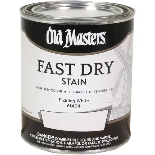 Fast Dry Wood Stain Semi-Transparent Pickling White Oil-Based Alkyd 1 qt Pickling White