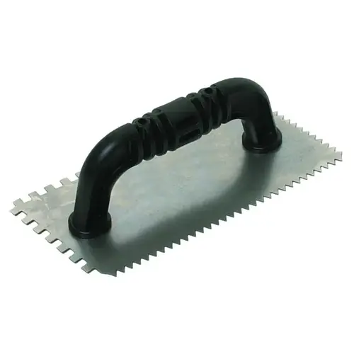 9" X 4" V Notched Trowel with Plastic Handle 1/4" Sq & 1/4" X 3/16" 9" X 4" V Notched Trowel with Plastic Handle 1/4" Sq & 1/4" X 3/16"