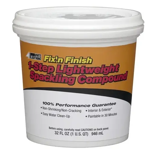 Fix'n Finish 1-Step Lightweight Spackling Compound 1 Quart White