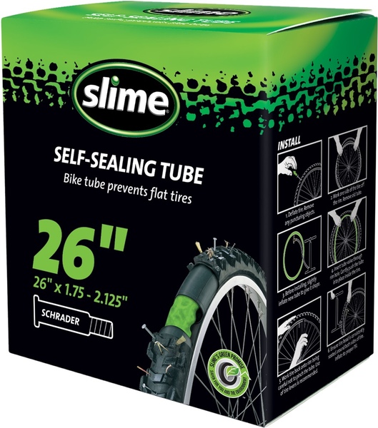Slime 30045 Bicycle Tube Self-Sealing 26" x 1.75" to 2.125" Schrader Valve