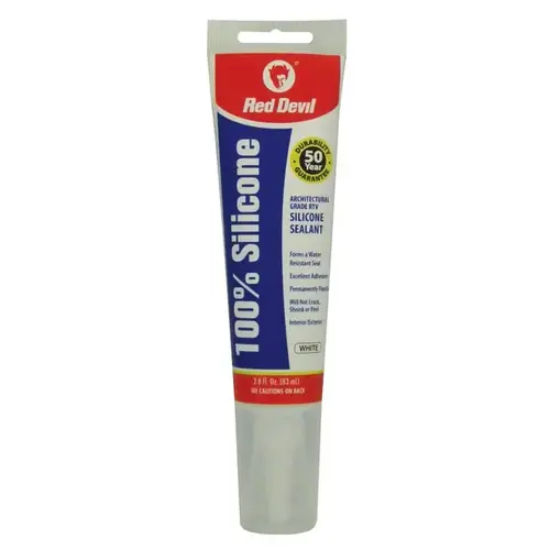 Silicone Sealant, White, -60 to 400 deg F, 2.8 oz Squeeze Tube Silicone Sealant, White, -60 to 400 deg F, 2.8 oz Squeeze Tube