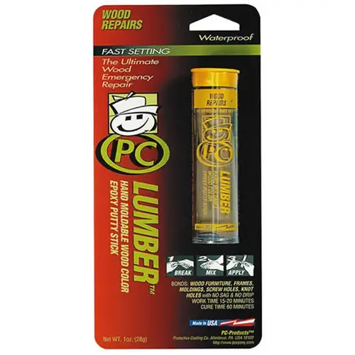 PC-LUMBER Epoxy Putty, Solid, 1 oz Cylinder PC-LUMBER Epoxy Putty, Solid, 1 oz Cylinder
