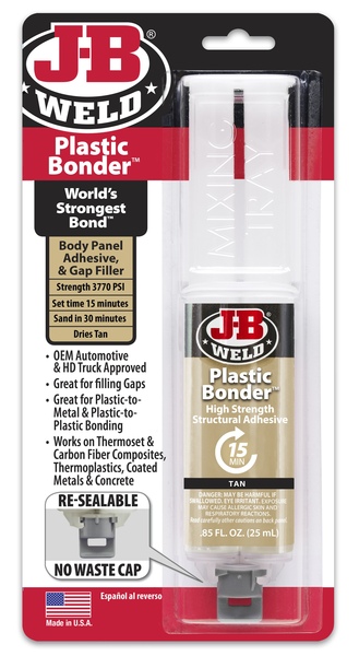 J-B Weld 50133 Plastic Bonder High Strength Liquid 0.85 oz Beige