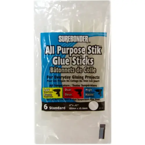 Glue Stick, Clear, .44 x 4-In - pack of 6 Glue Stick, Clear, .44 x 4-In - pack of 6