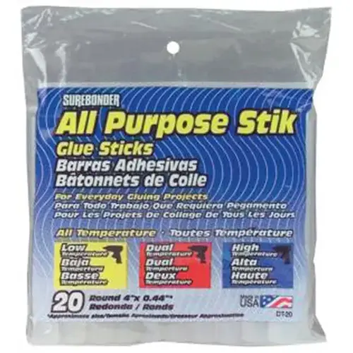 Glue Sticks Clear Stik .41" D X 4" L All Purpose Clear Clear