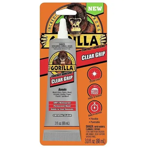 Gorilla Contact Adhesive Clear Grip 3-oz Tube Gorilla Contact Adhesive Clear Grip 3-oz Tube
