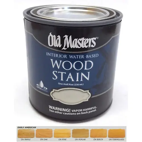 Wood Stain Semi-Transparent Early American Water-Based Latex 0.5 pt Early American - pack of 6 Wood Stain Semi-Transparent Early American Water-Based Latex 0.5 pt Early American - pack of 6