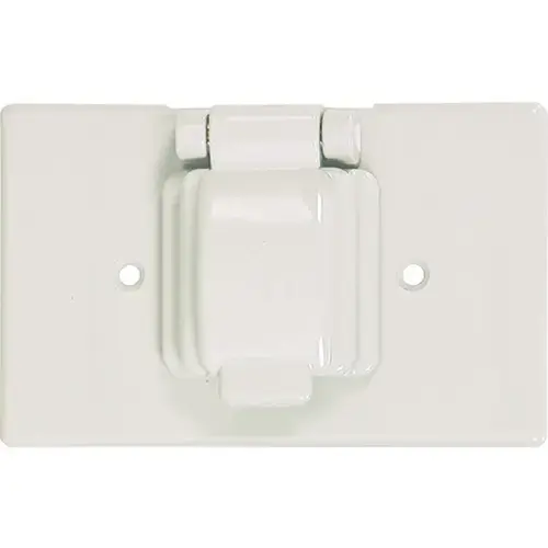 Cover, 4-9/16 in L, 2-7/8 in W, Thermoplastic, White