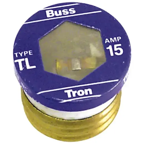 Plug Fuse, 15 A, 125 V, 10 kA Interrupt, Plastic Body, Time Delay Fuse - pack of 16 Plug Fuse, 15 A, 125 V, 10 kA Interrupt, Plastic Body, Time Delay Fuse - pack of 16