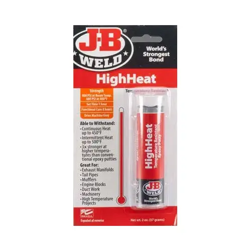 Automotive Epoxy High Heat High Strength Putty 2 oz Gray