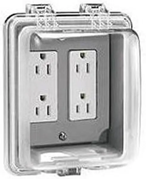 Eaton WeatherBox 2-Gang WIU Outlet Cover Gray WIU-2