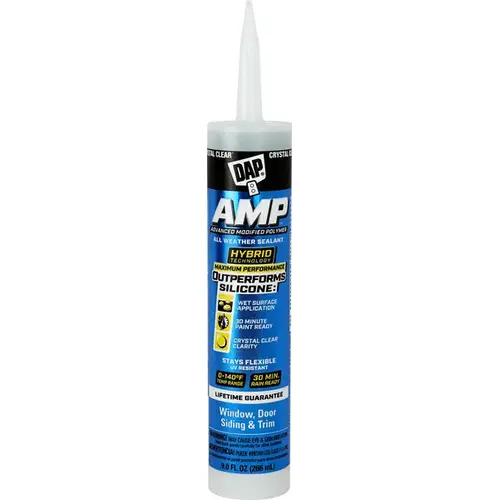 Caulk Sealant AMP Crystal Clear Polymer Advanced Hybrid 9 oz Crystal Clear Caulk Sealant AMP Crystal Clear Polymer Advanced Hybrid 9 oz Crystal Clear