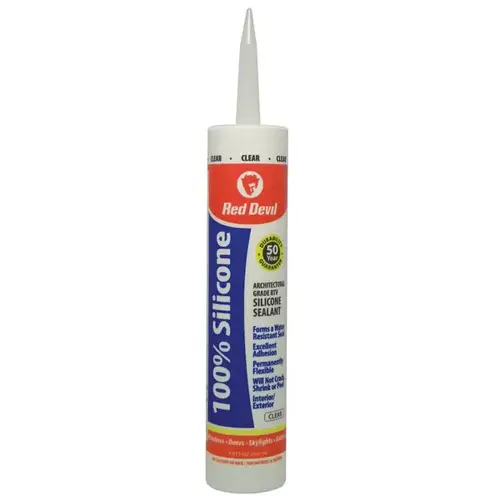 Silicone Sealant, Clear, -60 to 400 deg F, 10.1 fl-oz Cartridge - pack of 12 Silicone Sealant, Clear, -60 to 400 deg F, 10.1 fl-oz Cartridge - pack of 12