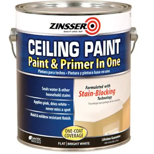 Zinsser Ceiling Paint & Primer in One 1 GALLON Bright White Zinsser Ceiling Paint & Primer in One 1 GALLON Bright White