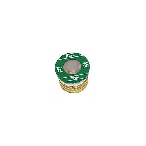 Plug Fuse, 30 A, 125 V, 10 kA Interrupt, Plastic Body, Low Voltage, Time Delay Fuse Brass - pack of 16 Plug Fuse, 30 A, 125 V, 10 kA Interrupt, Plastic Body, Low Voltage, Time Delay Fuse Brass - pack of 16