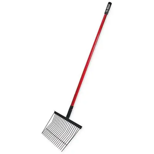 Stall Fork, Steel Tine, Fiberglass Handle, Long Handle, 59 in L Handle