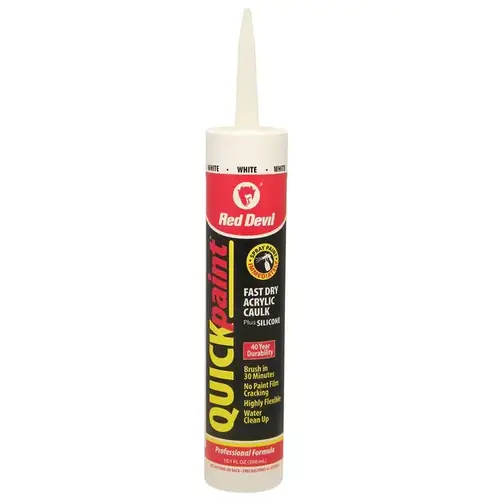 Quick Point Fast Dry Acrylic Caulk, White, 40 to 90 deg F, 10.1 fl-oz Cartridge Quick Point Fast Dry Acrylic Caulk, White, 40 to 90 deg F, 10.1 fl-oz Cartridge