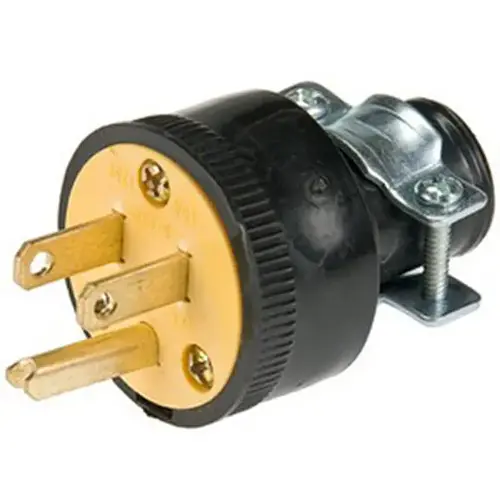 Electrical Plug, 2 -Pole, 15 A, 125 V, NEMA: NEMA 5-15, Black Electrical Plug, 2 -Pole, 15 A, 125 V, NEMA: NEMA 5-15, Black