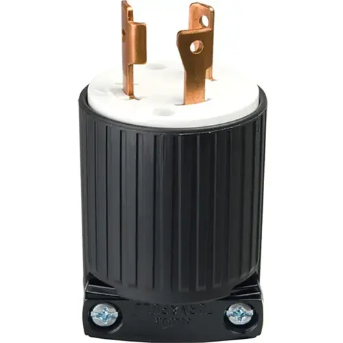 Twist Lock Plug, 2 -Pole, 30 A, 250 V, NEMA: NEMA L6-30, Black/White Twist Lock Plug, 2 -Pole, 30 A, 250 V, NEMA: NEMA L6-30, Black/White