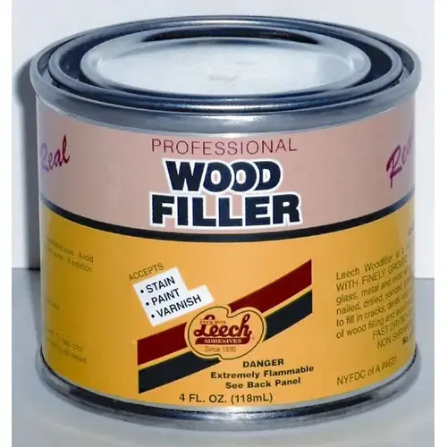 Wood Filler, Liquid, Solvent, Natural, 4 fl-oz Can