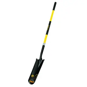 Truper PEP-16FL Spade Tru Pro 65" Steel Round Drain Fiberglass Handle Black/Yellow