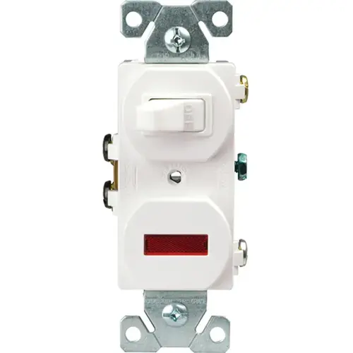 Toggle Switch with Pilot Light 15-Amp - White Toggle Switch with Pilot Light 15-Amp - White