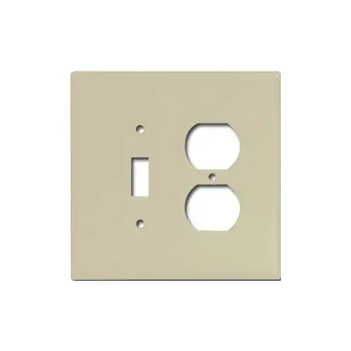 Combination Wallplate, 4-1/2 in L, 4-9/16 in W, 2 -Gang, Thermoset, Ivory Combination Wallplate, 4-1/2 in L, 4-9/16 in W, 2 -Gang, Thermoset, Ivory