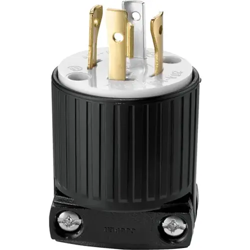 Electrical Plug, 3 -Pole, 20 A, 125/250 V, NEMA: NEMA L14-20, Black/White
